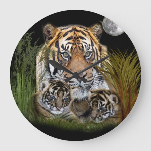 Horloge murale tigre et petits (Recto)