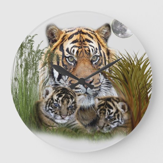 Horloge murale tigre et petits (Recto)