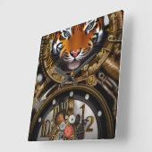 Horloge murale tigre Steampunk (Angle)