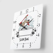 Horloge murale Toilettage de chien (Angle)