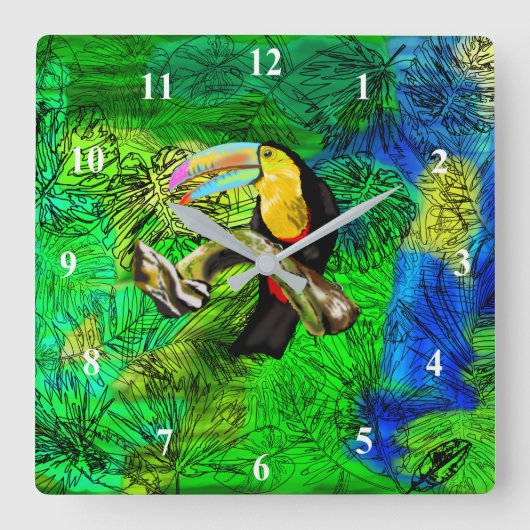 Horloge murale Toucan Oiseau Toco (Recto)