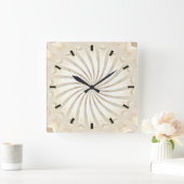 Horloge murale tourbillon crème beige (Maison)