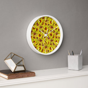 Horloge murale tournesol