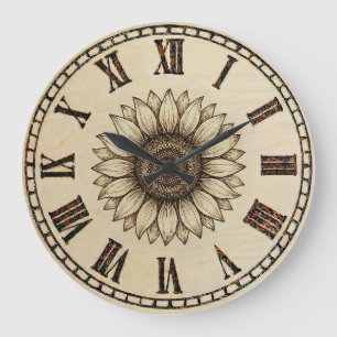 Horloge murale tournesol