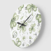 Horloge murale Trèfle à trois feuilles aquarelle | (Angle)