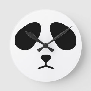 Horloge murale triste de visage de panda
