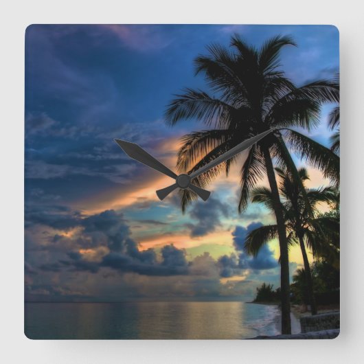 Horloge murale Tropical Beach and Palm Trees (Recto)