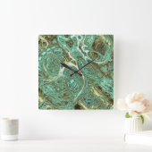 Horloge murale Turquoise de marbre laiteux (Maison)