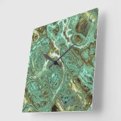 Horloge murale Turquoise de marbre laiteux (Angle)