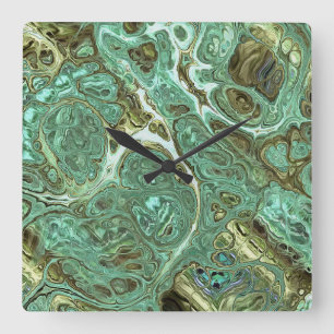 Horloge murale Turquoise en marbre laiteux
