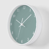 Horloge murale turquoise pâle minimaliste (Angle)