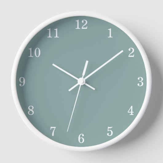 Horloge murale turquoise pâle minimaliste (Recto)