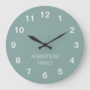 Horloge murale turquoise pâle minimaliste personna