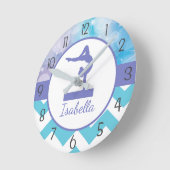Horloge murale turquoise pourpre de gymnastique (Angle)