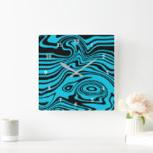 Horloge murale Turquoise Waves - Choisir la couleu (Maison)