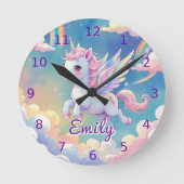 Horloge murale Unicorn - Nom modifiable (Recto)