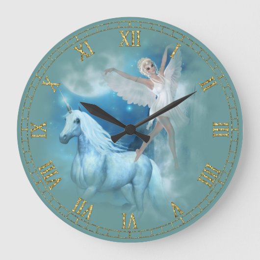 Horloge murale Unicorne et Angel Vignette (Recto)