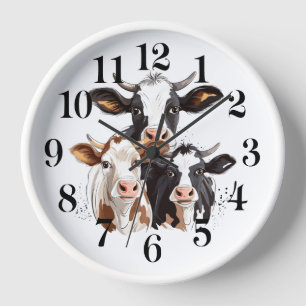 Horloge murale vache