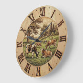 Horloge murale - Vache de ferme (Angle)