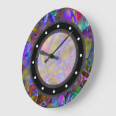 Horloge murale Verre Abstrait floral (Angle)