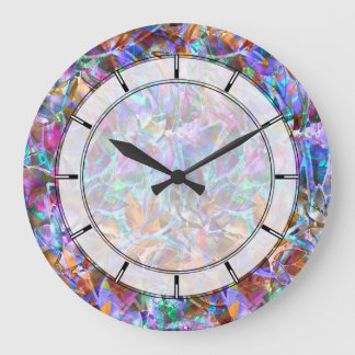 Horloge murale Verre Abstrait floral