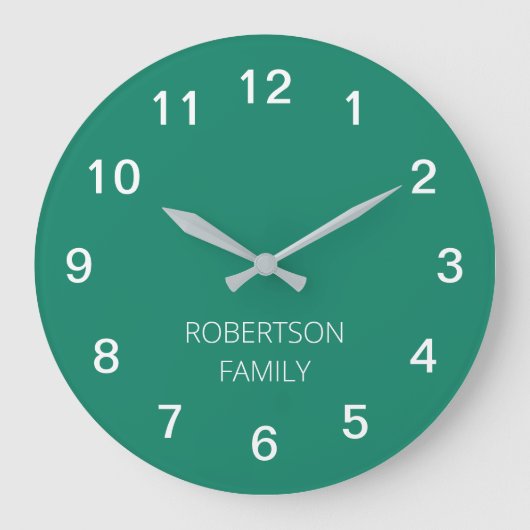 Horloge murale vert émeraude minimaliste personnal (Recto)
