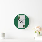 Horloge murale verte botanique moderne (Maison)