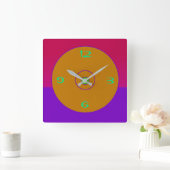 Horloge murale verte dorée rose violet vif (Maison)