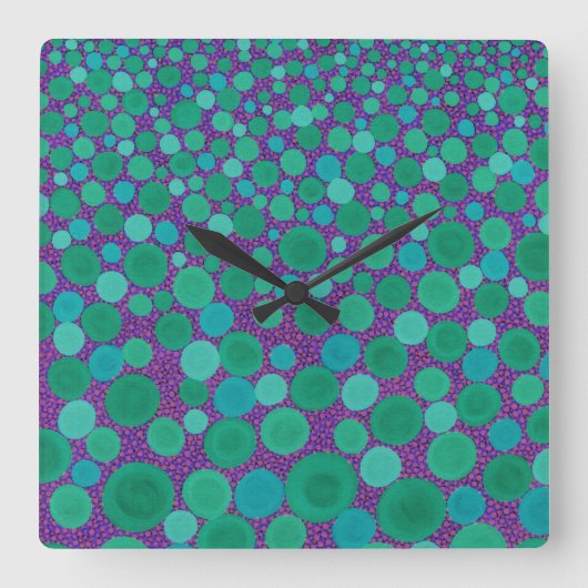 Horloge murale verte et violette (Recto)