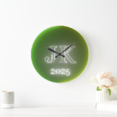 Horloge murale verte jaune JK 2025 (Maison)