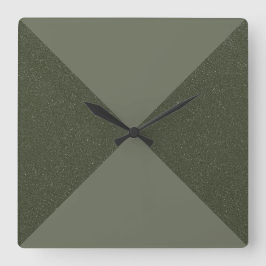Horloge murale verte mousse diagonale partagée (Recto)