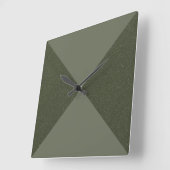 Horloge murale verte mousse diagonale partagée (Angle)