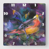 Horloge murale vibrante d'oiseaux hirondelles (Recto)