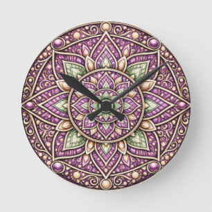 Horloge murale vibrante Mandala – Forme géométriqu