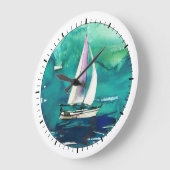 Horloge murale vignette de voile (Angle)