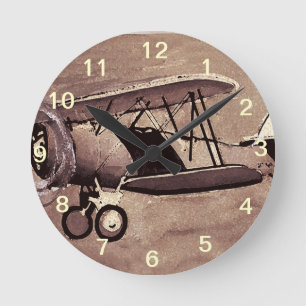 Horloge murale vintage d'avions