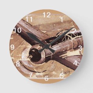 Horloge murale vintage d'avions