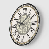 Horloge murale vintage "de sphère armillaire" (Angle)