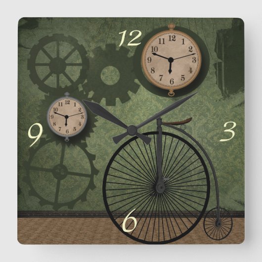 Horloge murale vintage de thème de Steampunk (Recto)