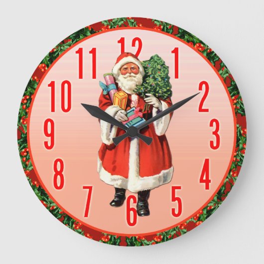 Horloge murale vintage du Père Noël (Recto)