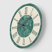 Horloge murale vintage en marbre vert Motif (Angle)