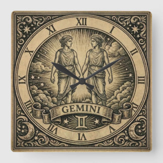 Horloge murale vintage Gemini Zodiaque
