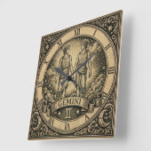 Horloge murale vintage Gemini Zodiaque (Angle)