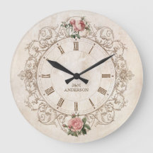 Horloge murale vintage Rose