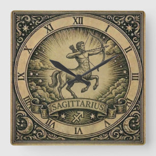 Horloge murale vintage Zodiaque Sagittaire