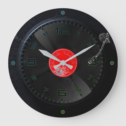 Horloge murale Vinyl Vibes Rétro (Recto)
