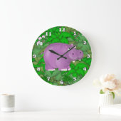 Horloge murale violet Hippo Jungle (Maison)