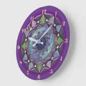 Horloge murale violette de Mandala celtique (Angle)