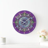 Horloge murale violette de Mandala celtique (Maison)