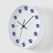 Horloge murale violette Hippo (Angle)